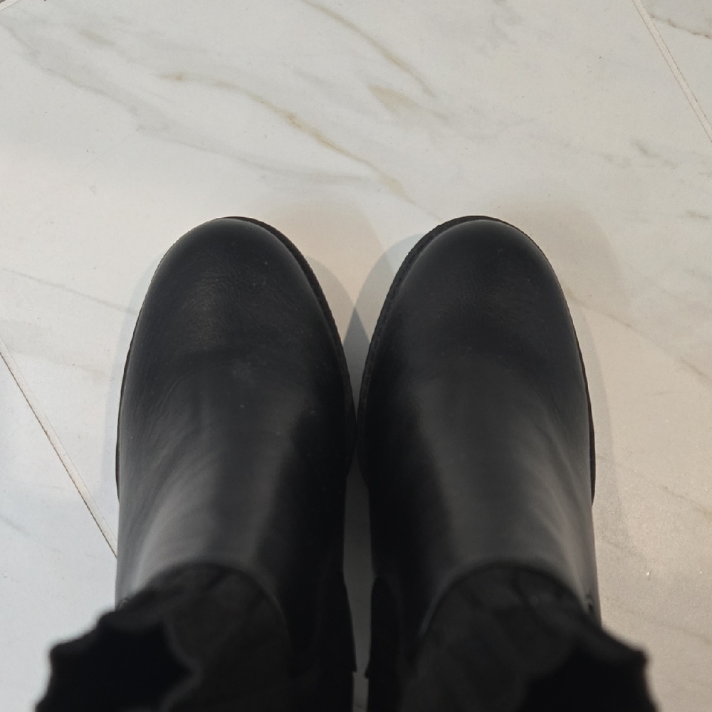 BAMBOO Black Chunky Heel Ankle Boots - Picture 4 of 4